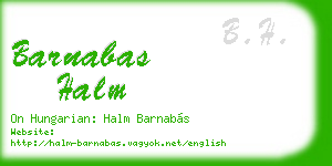 barnabas halm business card